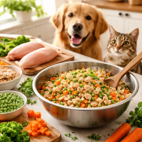 غذای خانگی برای سگ و گربه